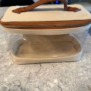 Transparent Beige and Brown Cosmetic Bag